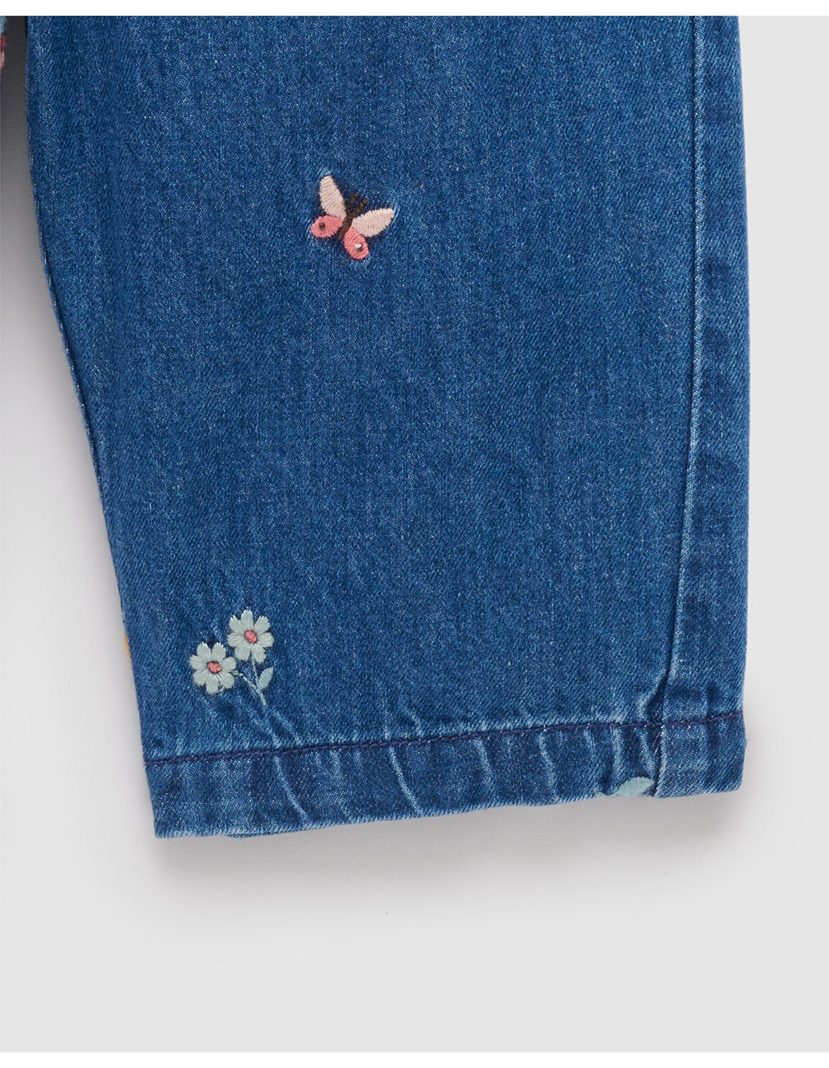 Butterfly Embroidered Pull On Jeans