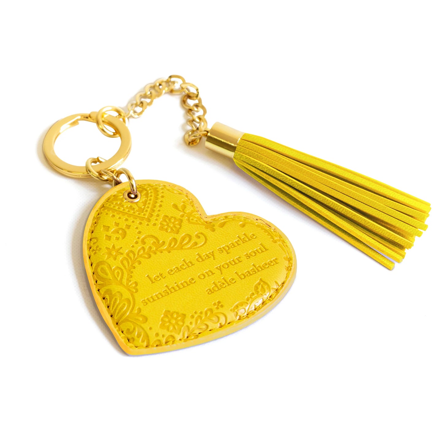 Faux Leather Key Chain - Limoncello