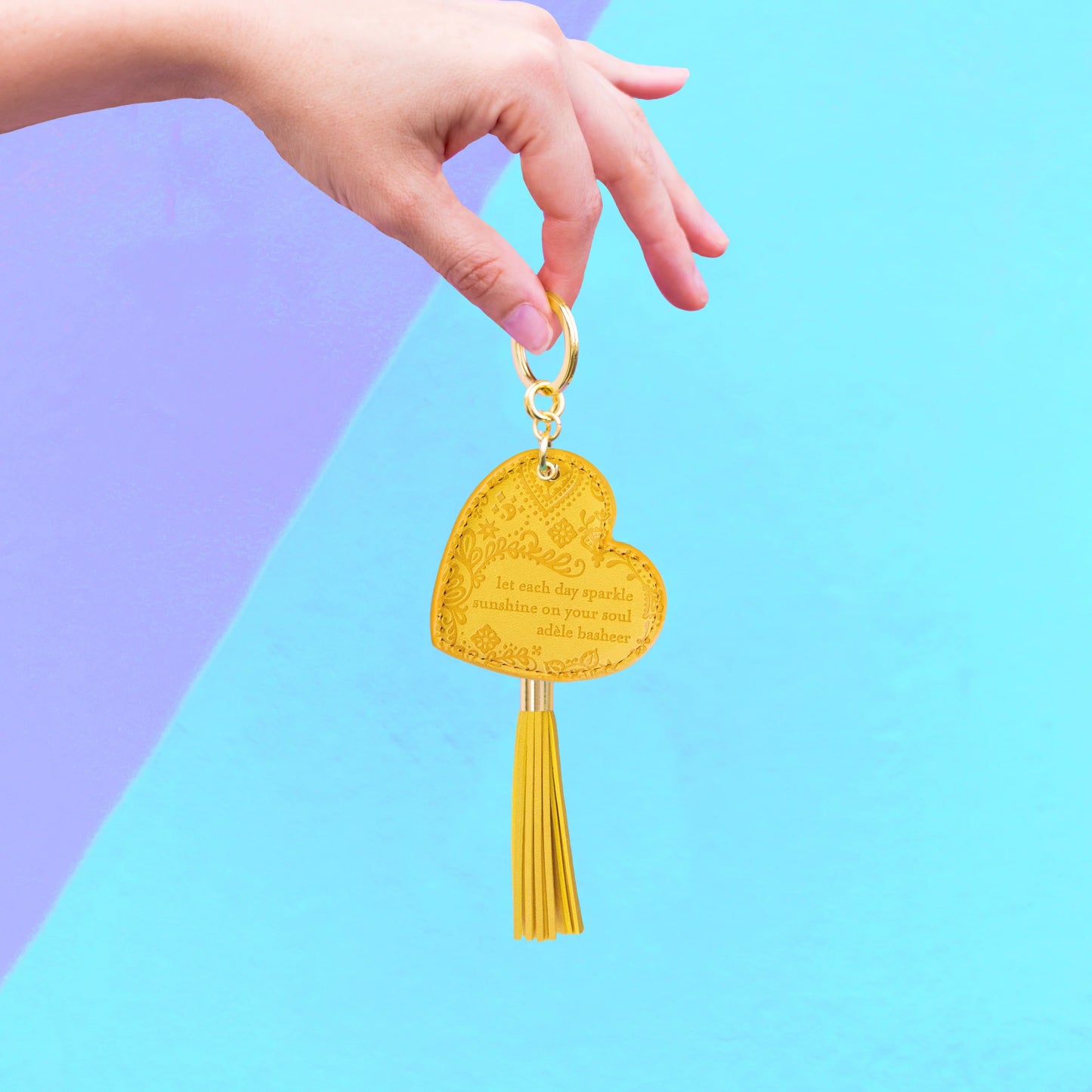 Faux Leather Key Chain - Limoncello