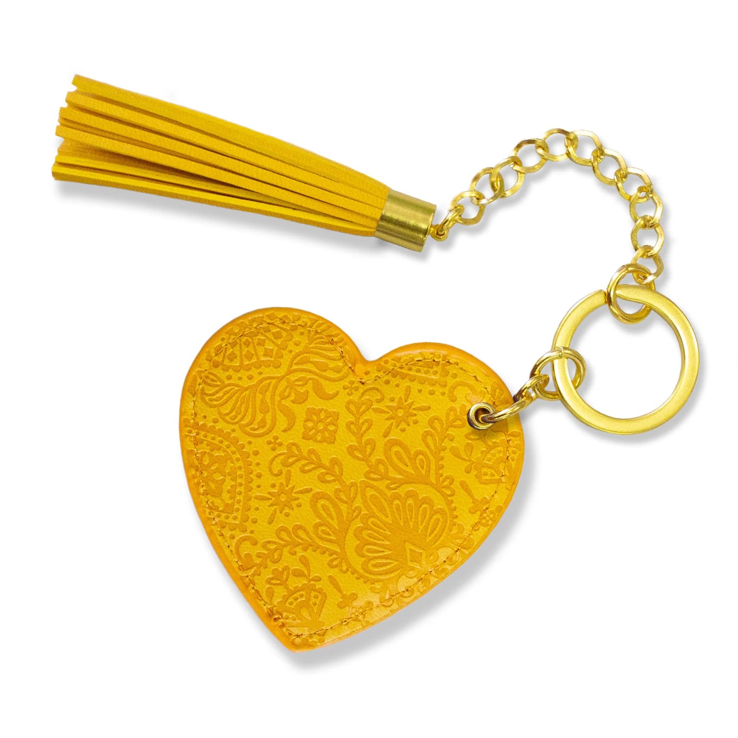 Faux Leather Key Chain - Limoncello