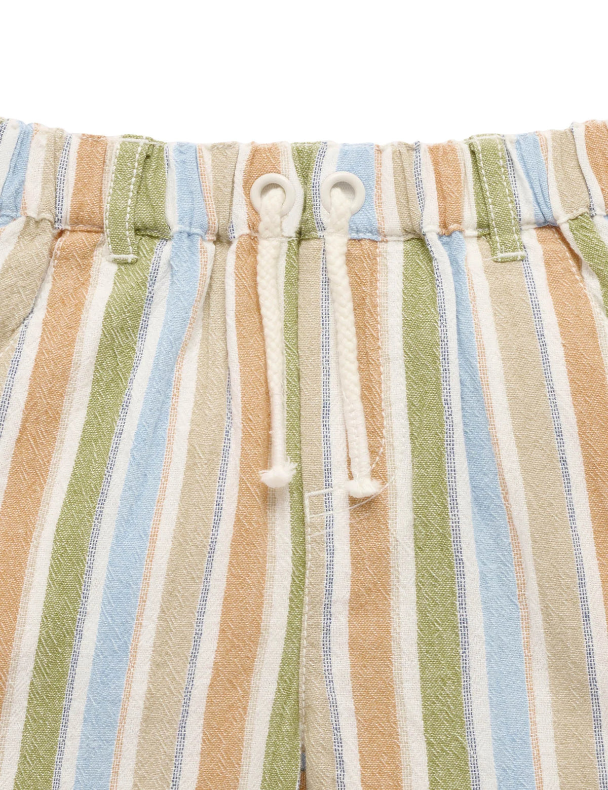 Olive Stripe Pull On Shorts