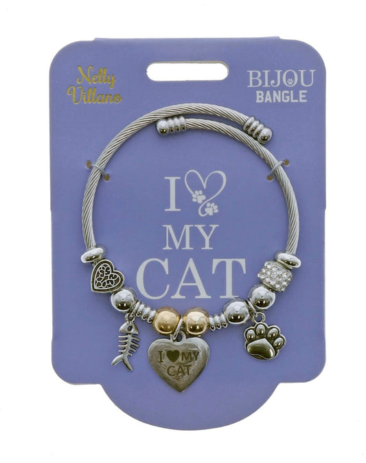 Pet Lover Bijou Bangle - I Love My Cat