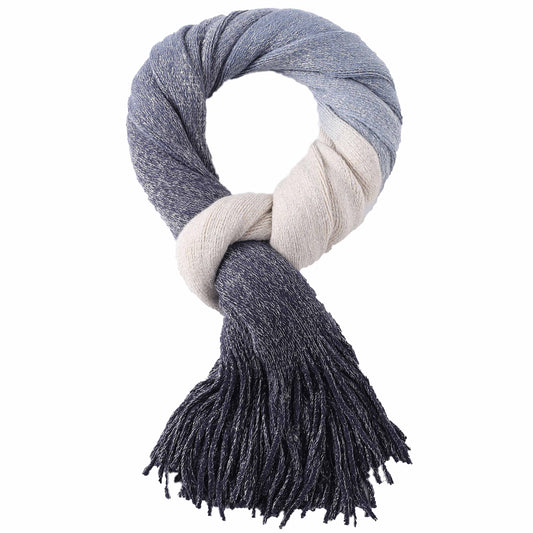 Dark Blue/Natural Glittery Scarf
