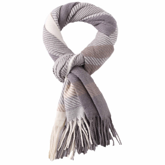 Grey/Natural Winter Scarf