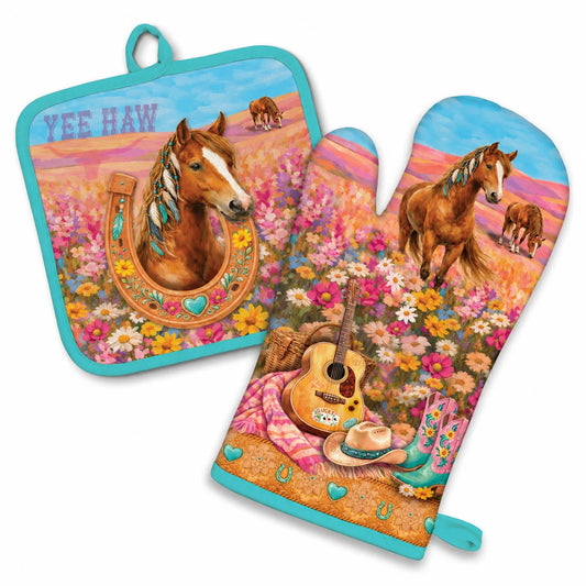 Oven Mitt & Pot Holder Set - Lucky Country