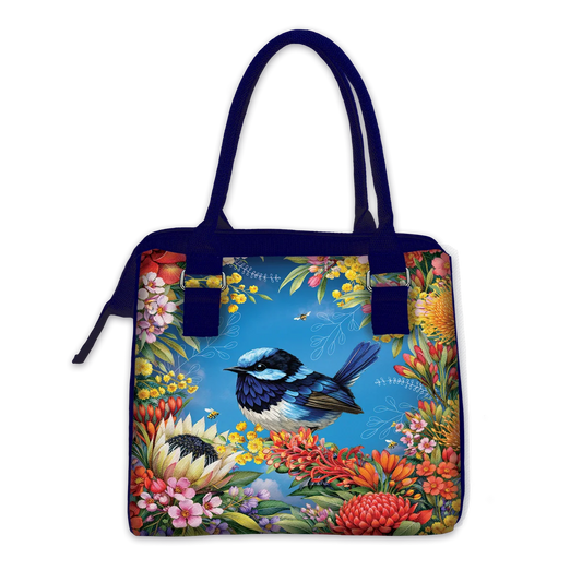 Insulated Lunch Cooler Bag - Floral Fairy Wrens