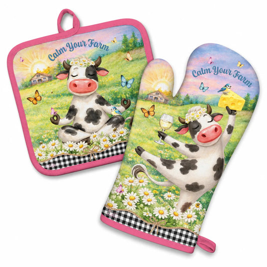 Oven Mitt & Pot Holder Set - Calm Your Farm