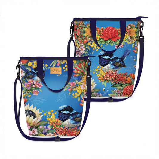 Champagne Cooler Bag - Floral Fairy Wrens