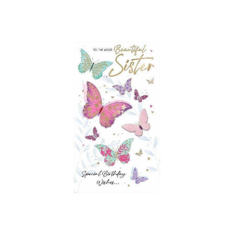 Card - Beautiful Sister (Butterflies)