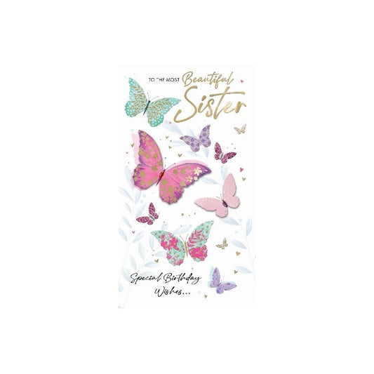 Card - Beautiful Sister (Butterflies)
