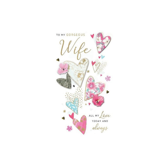 Card - To My Gorgeous Wife (Hearts)