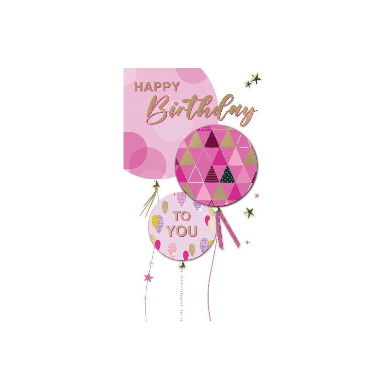 Card - Happy Birthday (Pink Balloons)