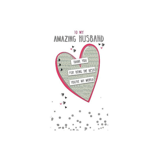 Card - To My Amazing Husband (Heart)