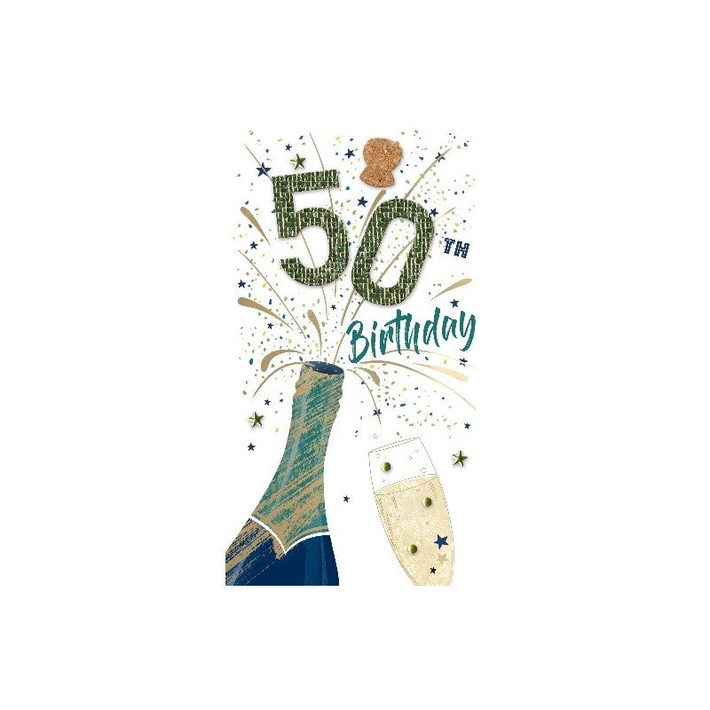 Card - 50th Birthday (Champagne Bottle)