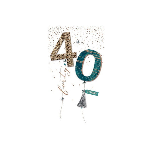 Card - 40th (Balloons)