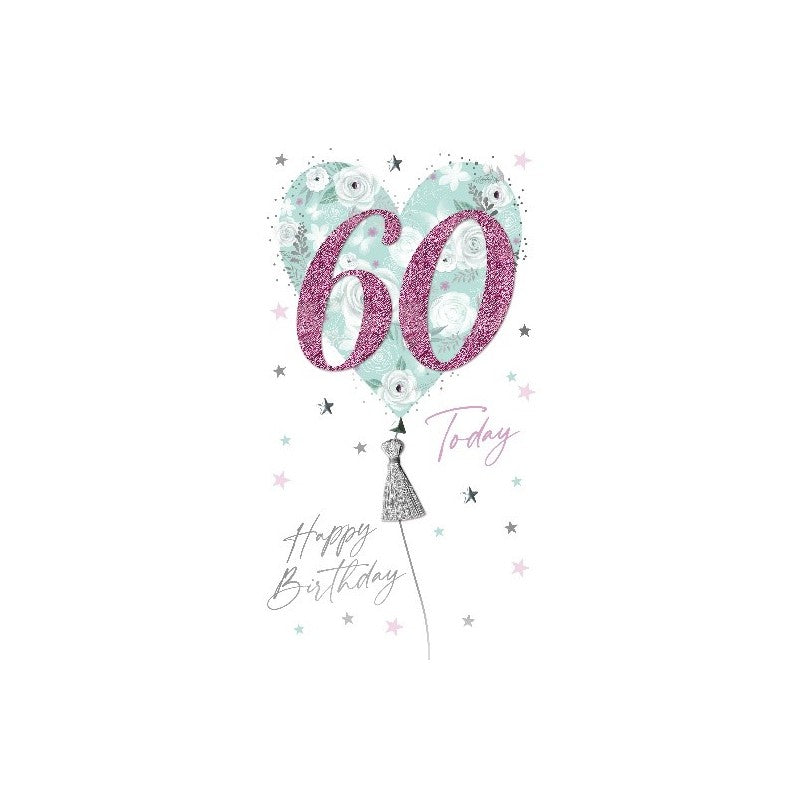 Card - 60 Today (Heart Balloon)