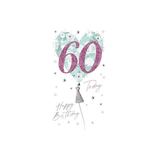 Card - 60 Today (Heart Balloon)