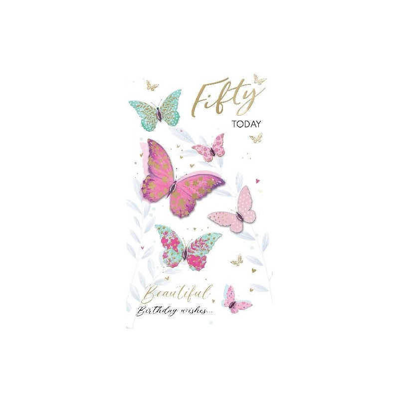 Card - Fifty Today (Butterflies)