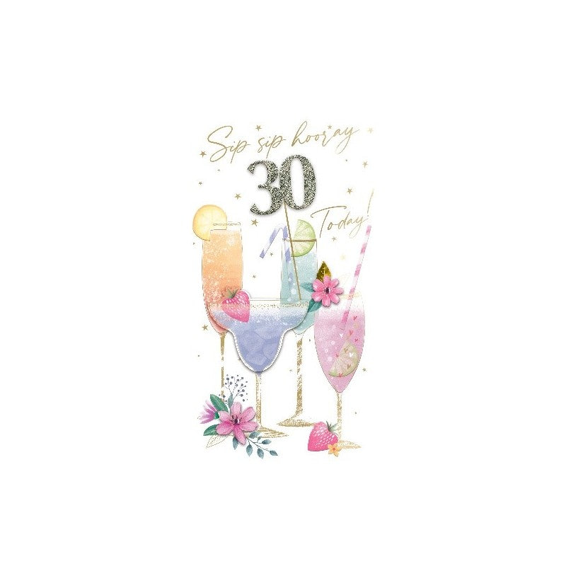Card - 30 Today! (Cocktail Glasses)