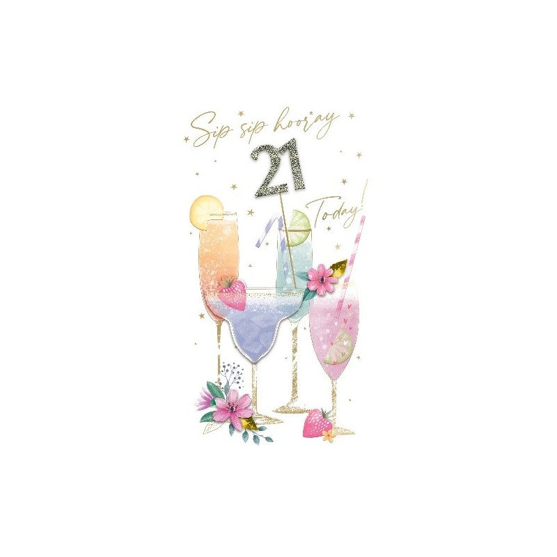 Card - 21 Today! (Cocktail Glasses)