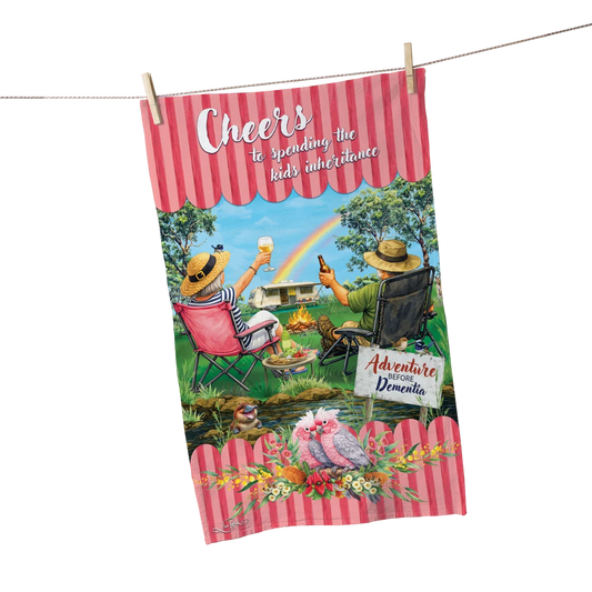 Cotton Tea Towel - Grey Nomads
