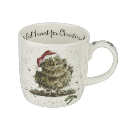 Wrendale Designs - Christmas Mug ‘I Want For Christmas (Owl)’