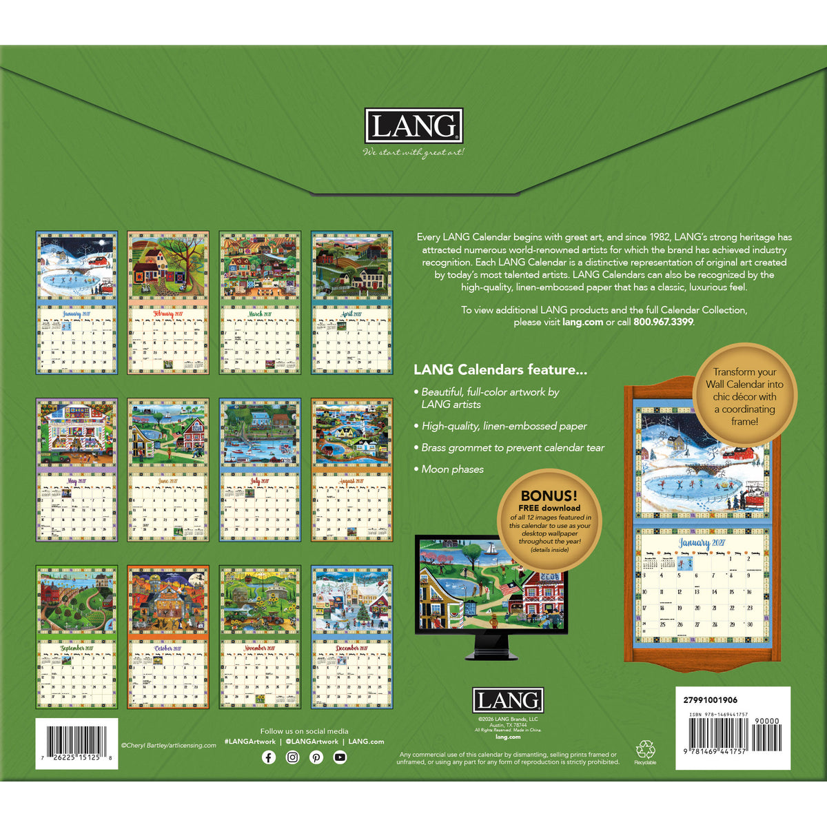 Lang 2027 Calendar - Country Sampler