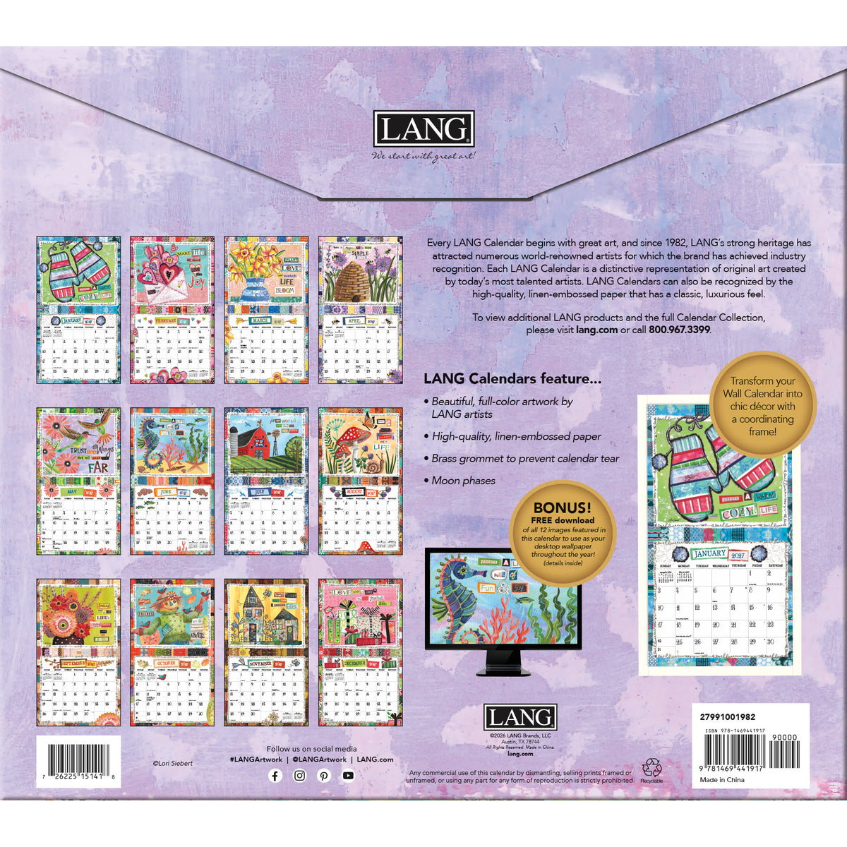 Lang 2027 Calendar - Happy Life