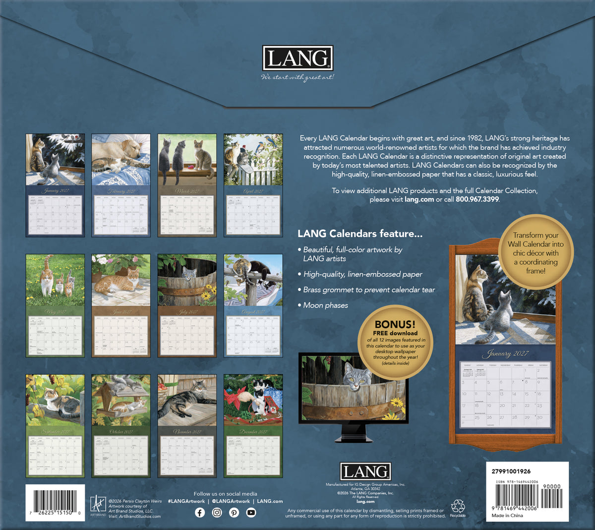 Lang 2027 Calendar - Love of Cats