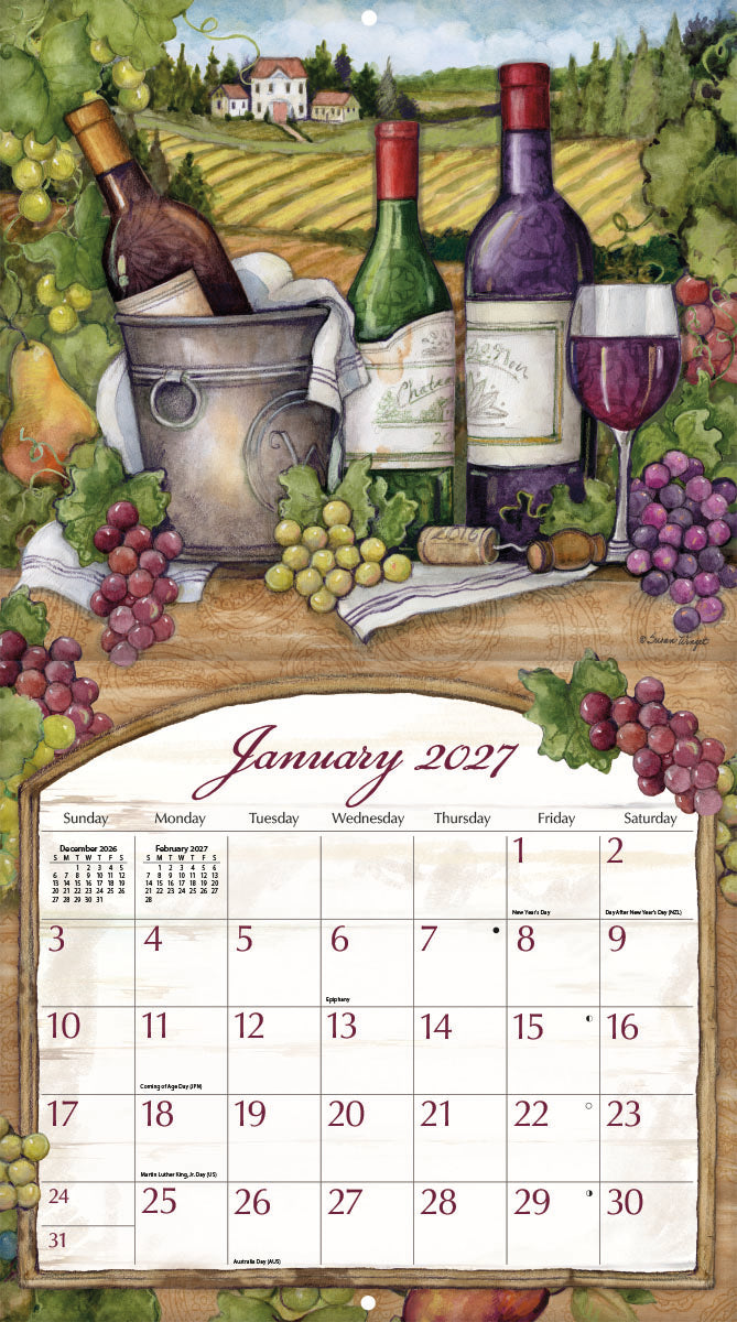 Lang 2027 Calendar - Wine Country