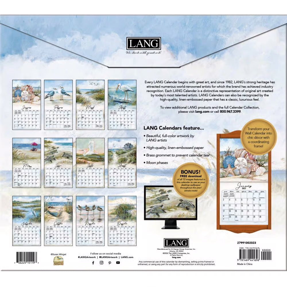 Lang 2027 Calendar - Coastal Shores