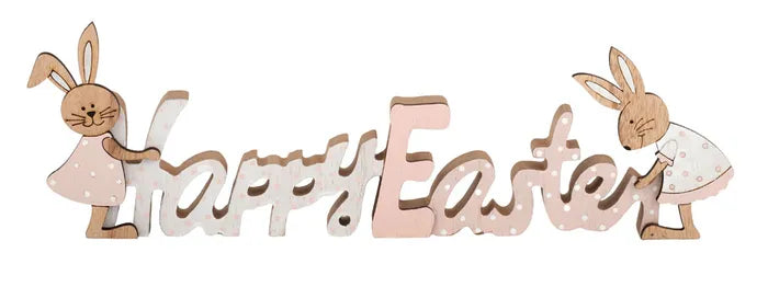 Happy Easter Sign with Bunnies