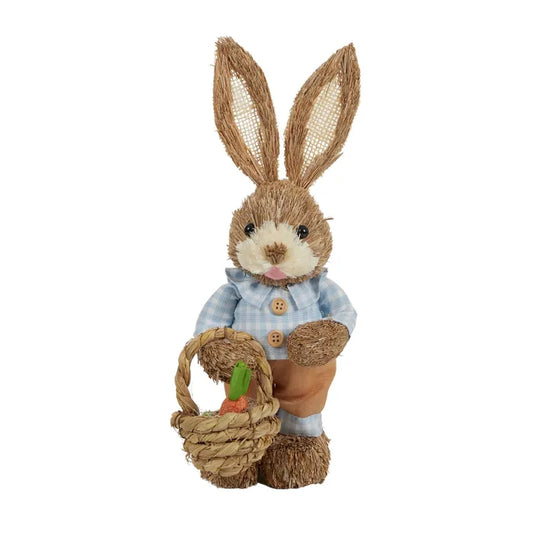 Percy Straw Bunny with Basket
