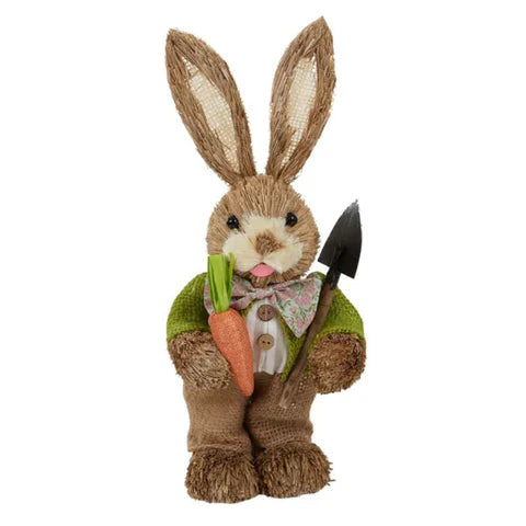 Miles Straw Bunny with Shovel