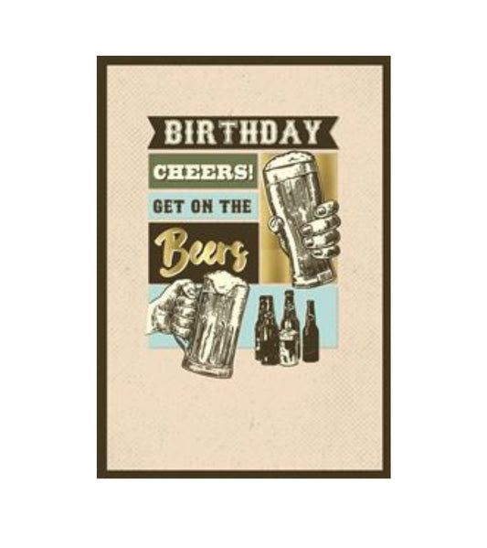 Card - Birthday Cheers! Get On The Beers (Aussie Vibes)