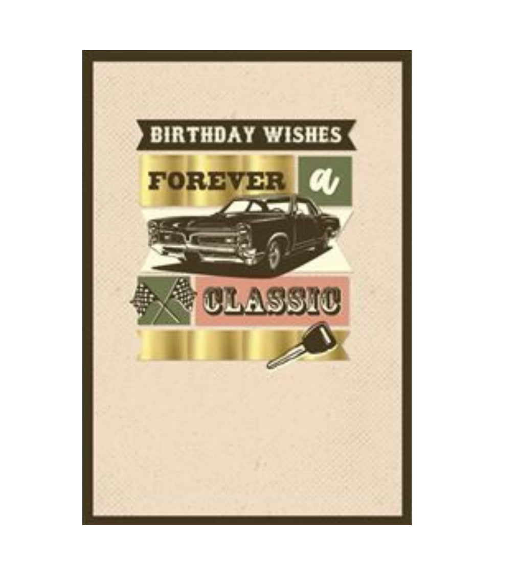 Card - Birthday Wishes Forever A Classic Car (Aussie Vibes)