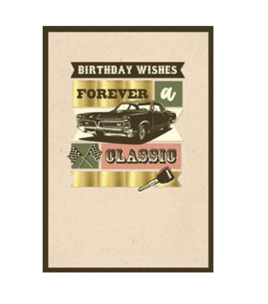Card - Birthday Wishes Forever A Classic Car (Aussie Vibes)