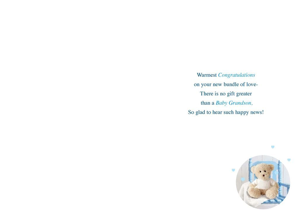 Card - Congratulations to the Grandparents A Beautiful Baby Boy