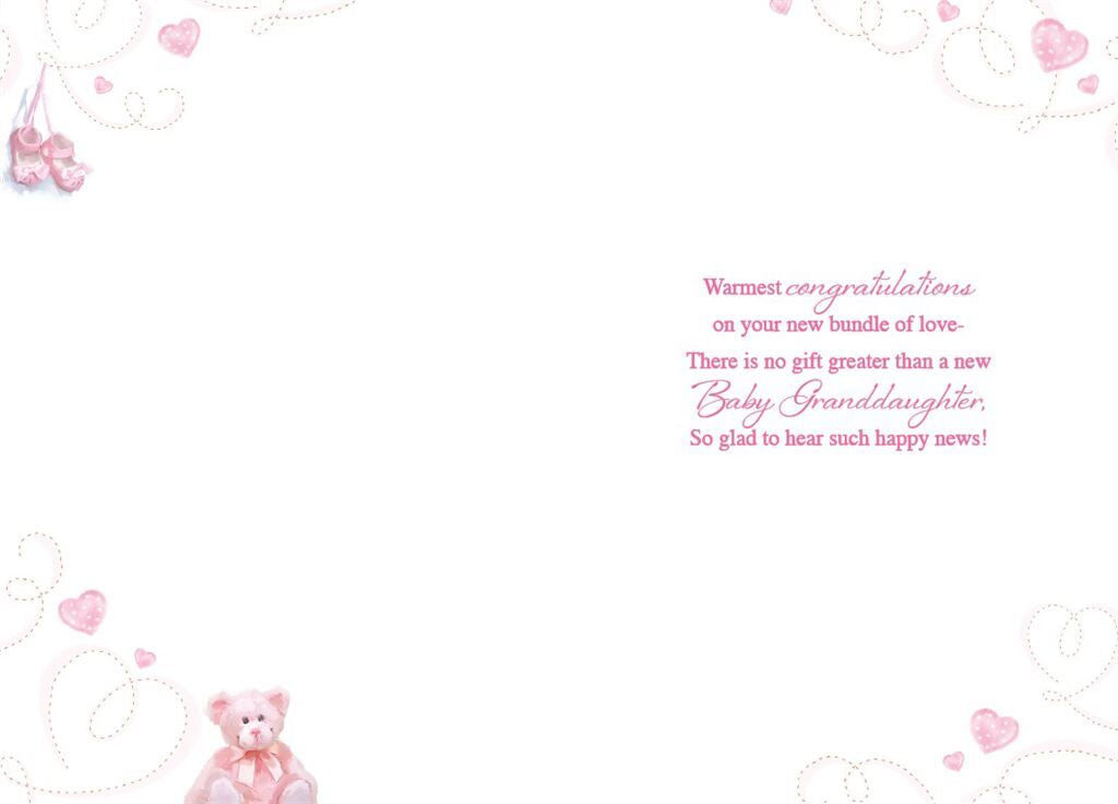 Card - Congratulations To The Grandparents A Beautiful Baby Girl