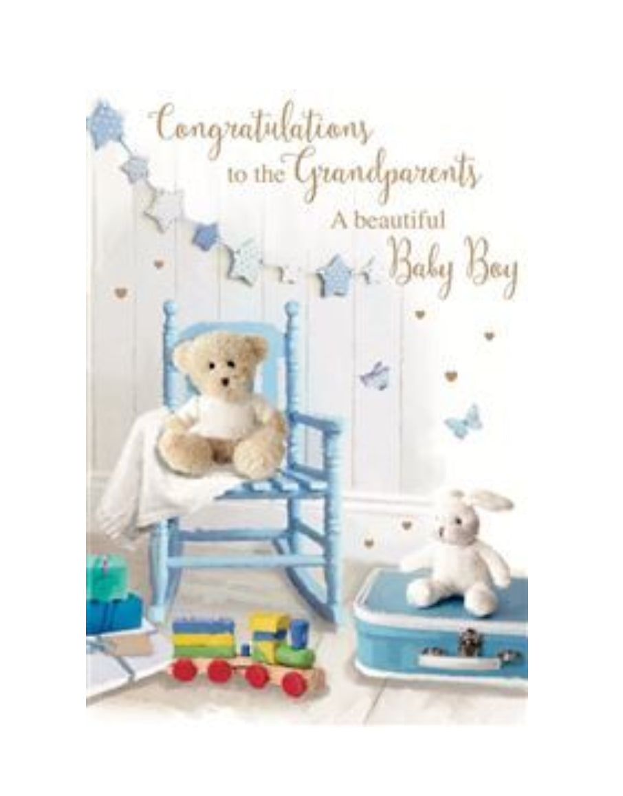 Card - Congratulations to the Grandparents A Beautiful Baby Boy