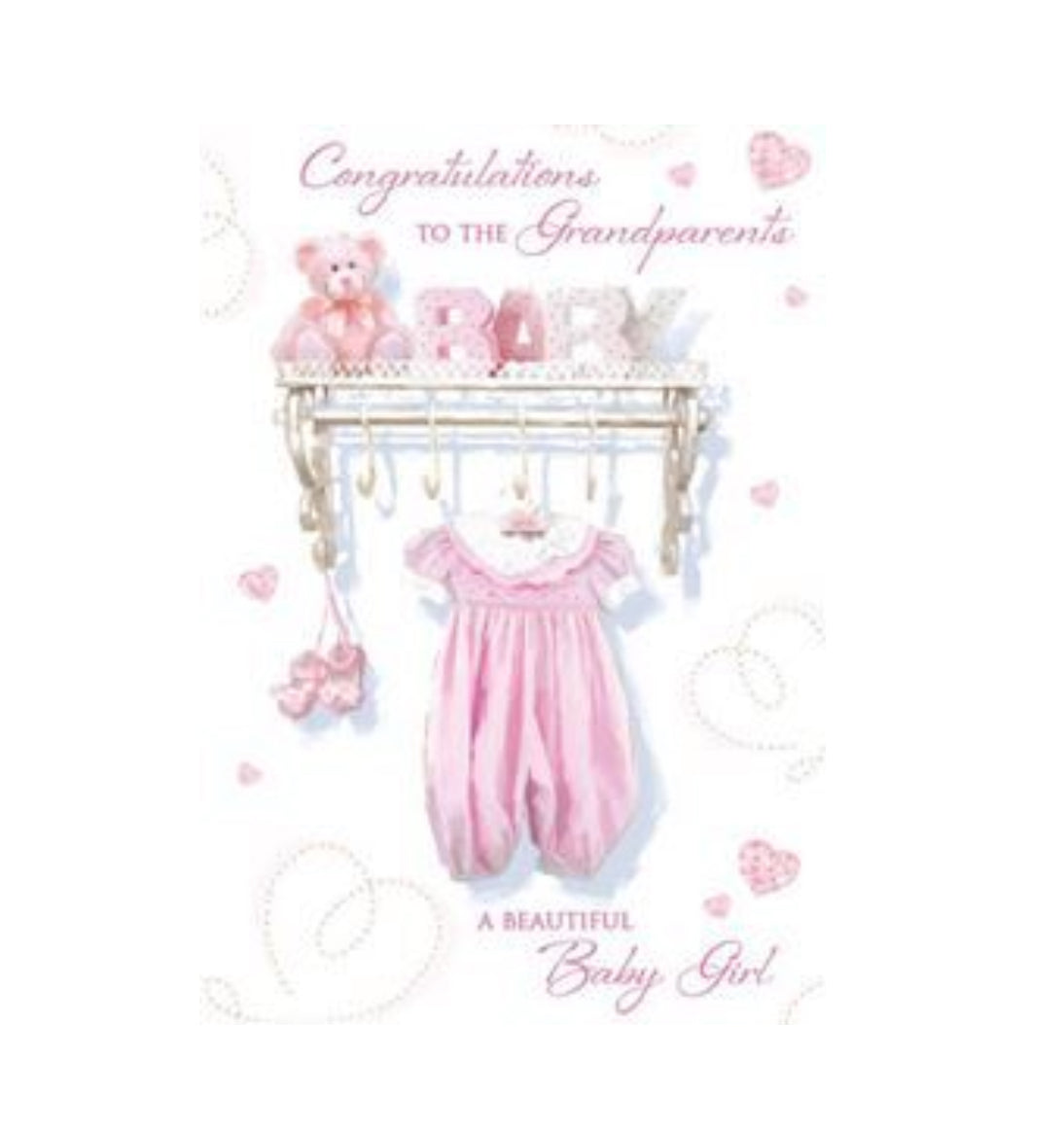 Card - Congratulations To The Grandparents A Beautiful Baby Girl