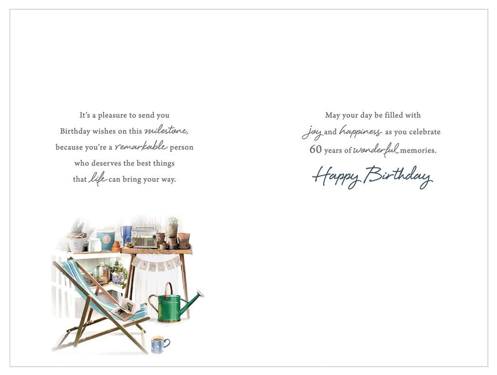 Card - With Love On Your 60th Birthday (Gardening)