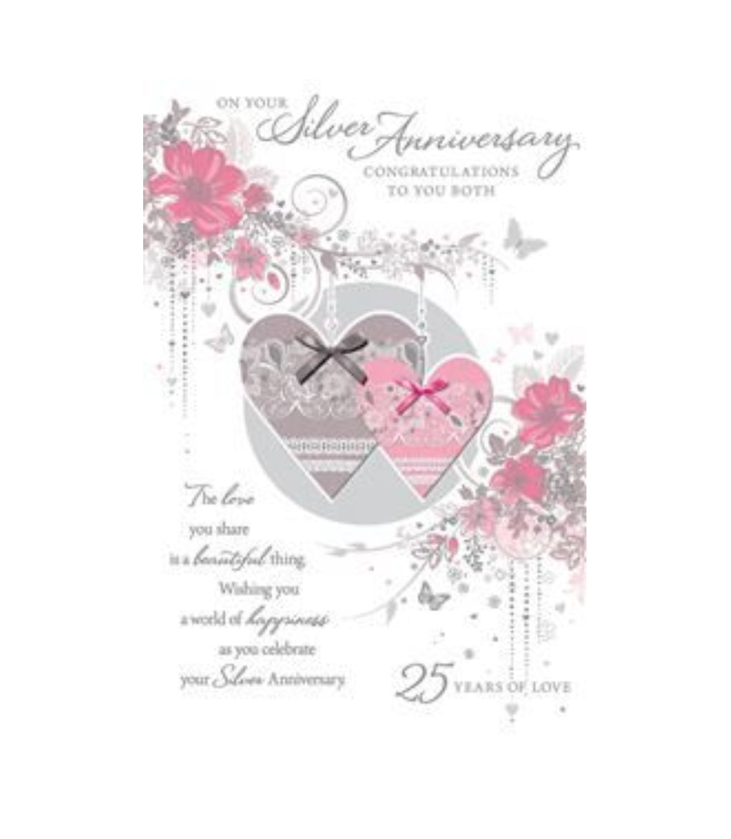 Card - On Your Silver Anniversary, Congratulations To You Both