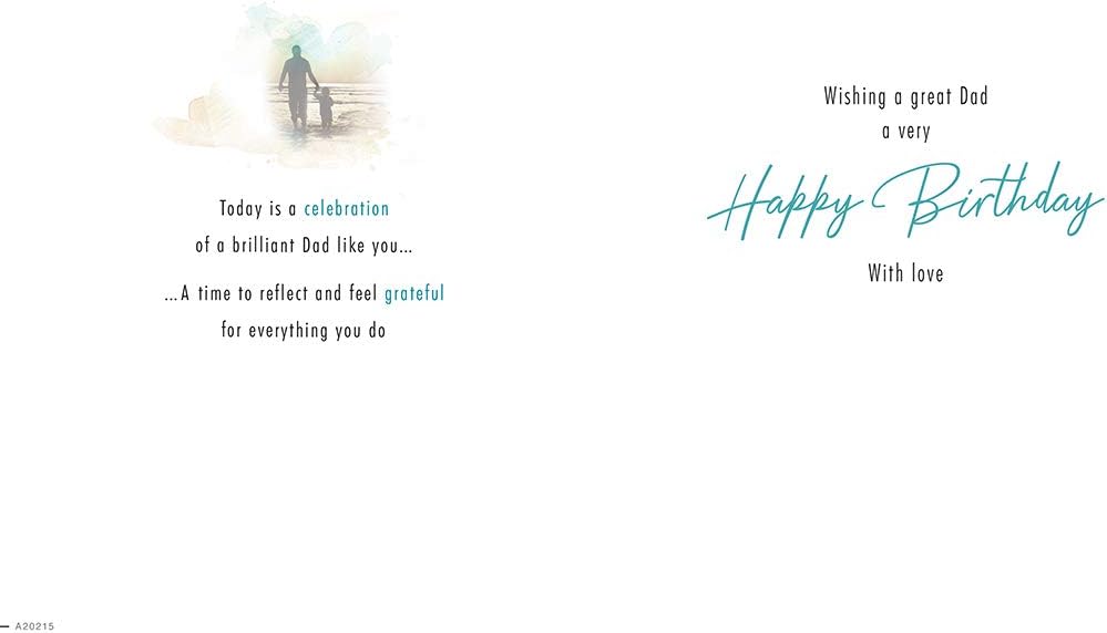 With Love Card - Birthday Wishes For A Special Dad (Man & Child On Beach)