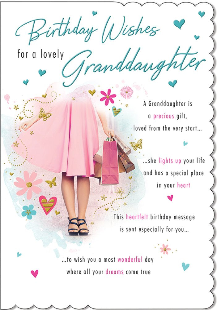 With Love Card - Birthday Wishes For A Lovely Granddaughter (Shopping)