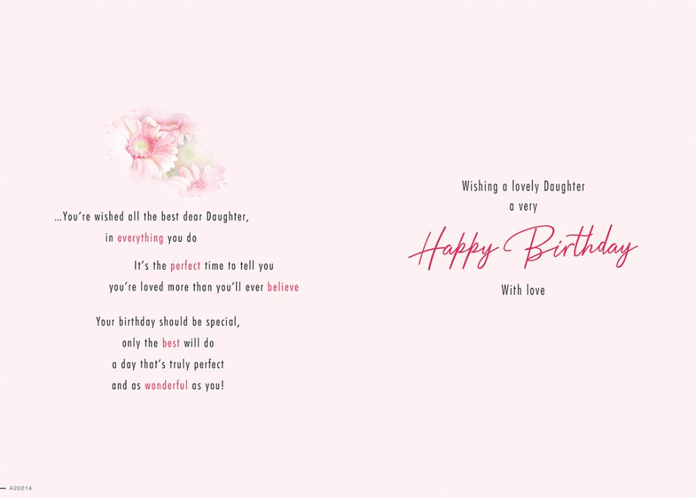 With Love Card - Birthday Wishes For A Lovely Daughter (Flowers)