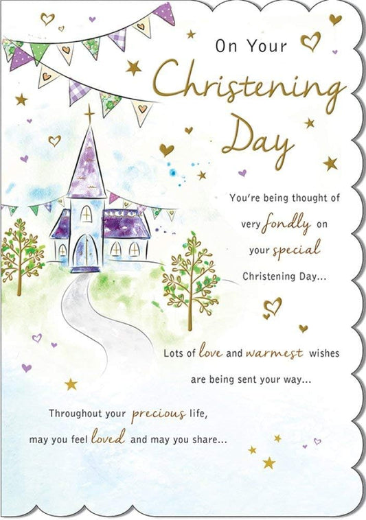 With Love Card - On Your Christening Day (Church Scene)