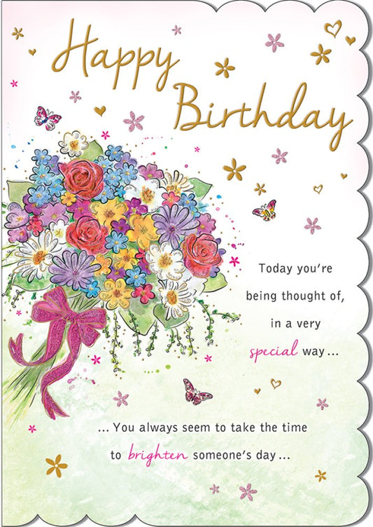 With Love Card - Happy Birthday (Bouquet Of Flowers)