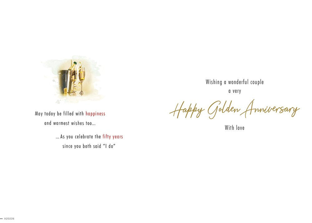 With Love Card - Congratulations On Your Golden Anniversary (Champagne)
