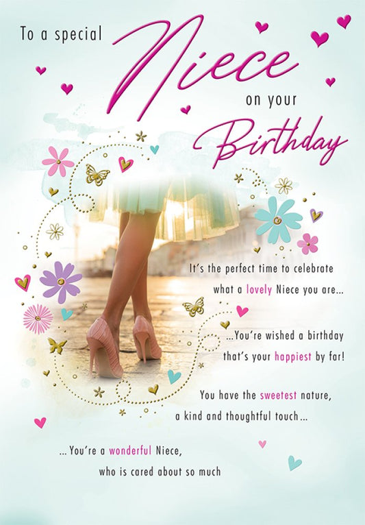 With Love Card - To A Special Niece On Your Birthday (Girl In Heels)